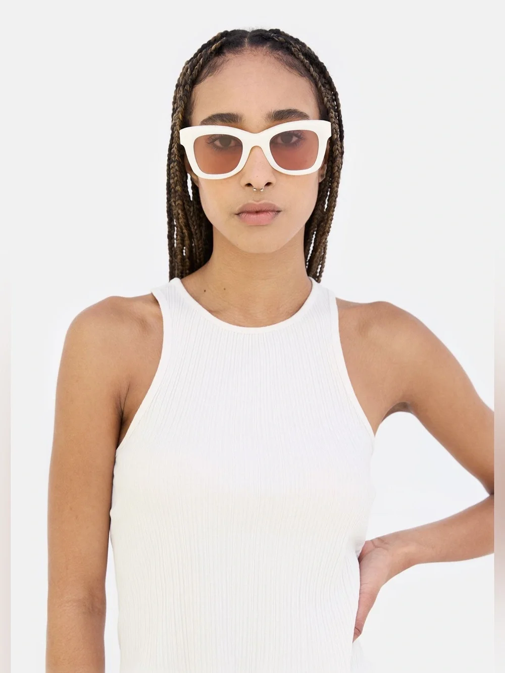 Retrosuperfuture Altura Roccia Sunglasses White Cream UNISEX Handmade Italy