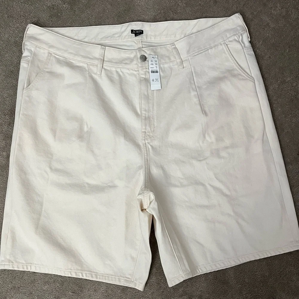 J.Crew Beige Cotton Twill Wide-Leg Shorts Size 36 NWT