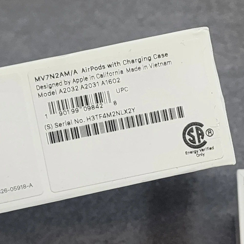 Apple‎ AirPods 2nd Gen with Charging Case - White BOX and Charger Only