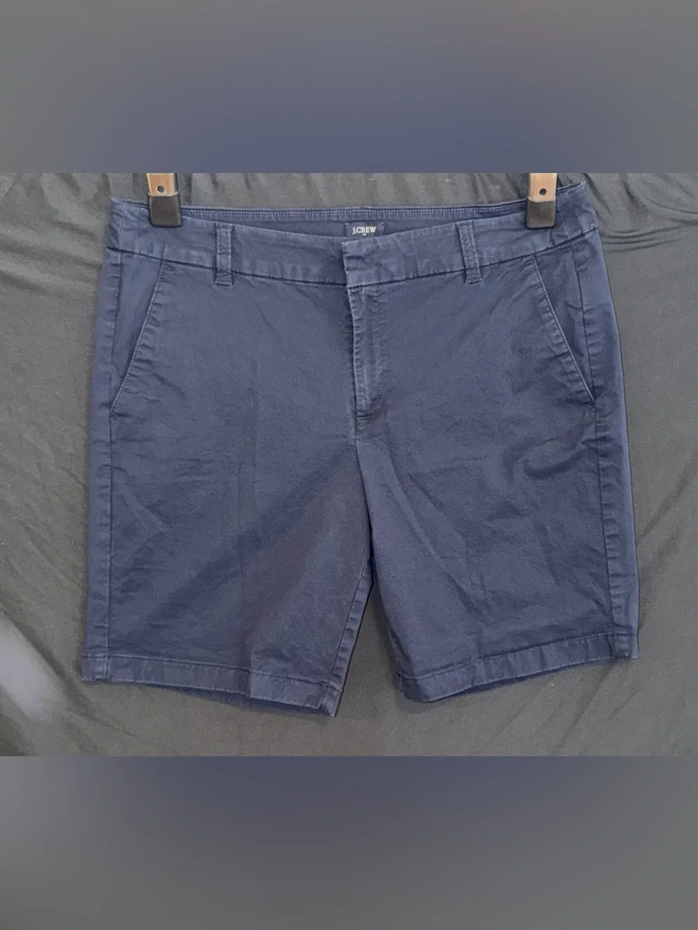 J.‎ Crew RE-IMAGINED Size 12 Navy Blue Bermuda Shorts Stretch Cotton Preppy