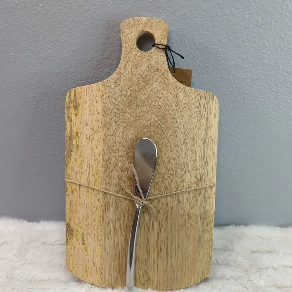 Creative Co-Op‎ Mango Wood Cutting Board With Knife 11