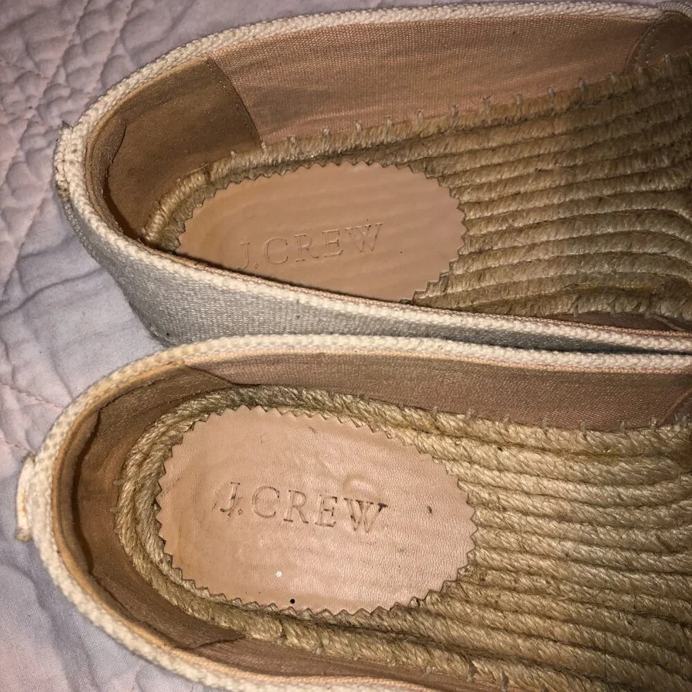 J Crew Canvas Espadrilles with Stitched Fruit Design, Size 9.5