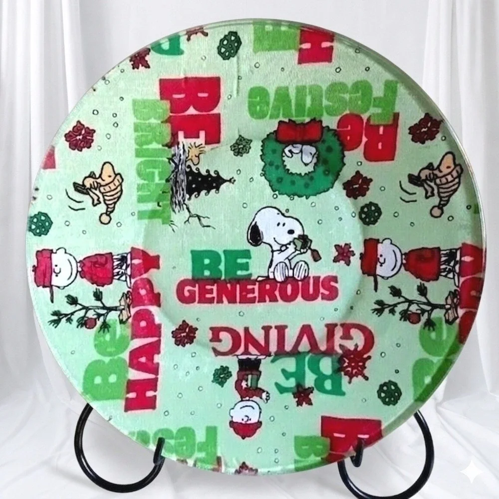 Handmade Snoopy Christmas Decorative Plate 8
