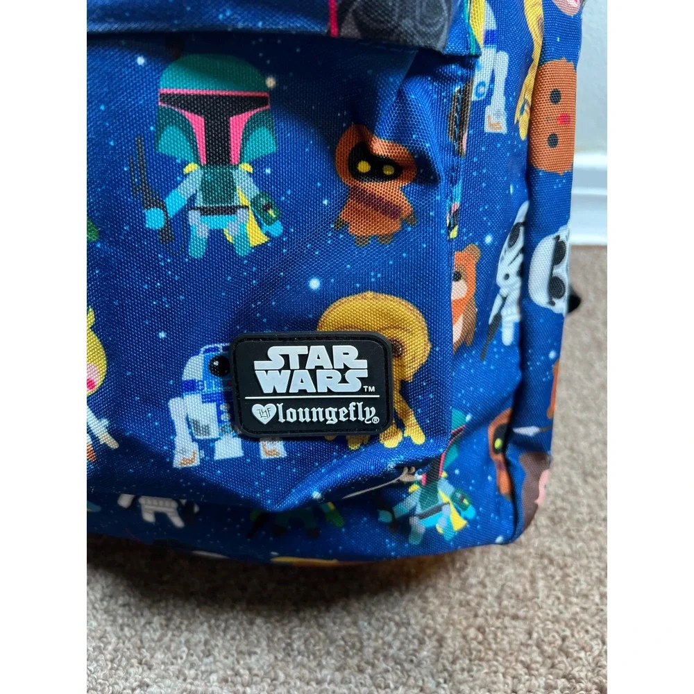 Loungefly‎ Star Wars Backpack Chibi Characters Blue Canvas Good Preowned