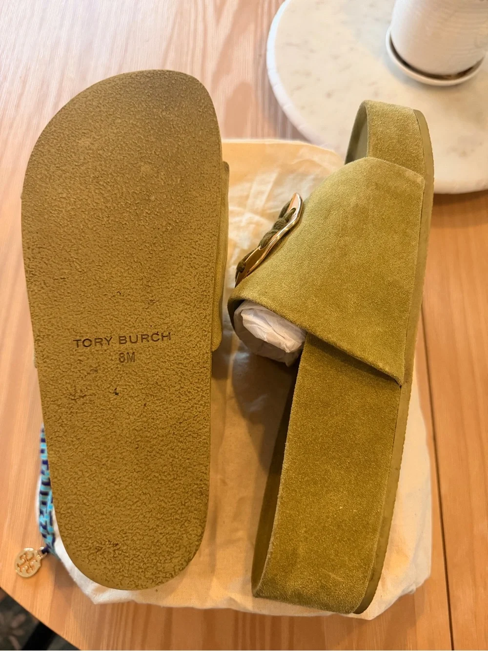 Tory Burch olive suede