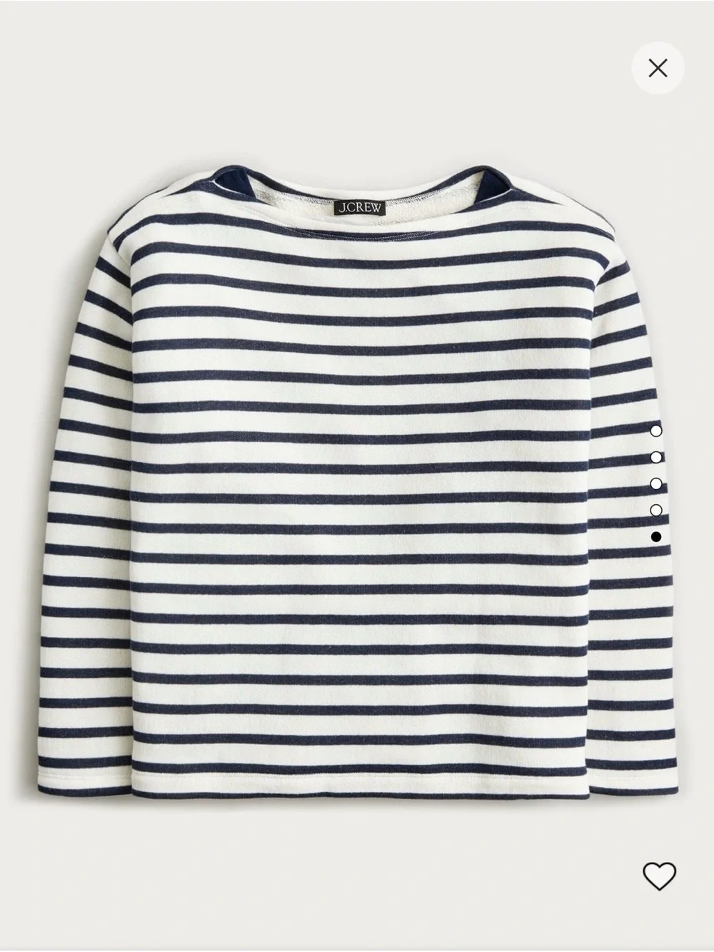 J. Crew White and Navy Striped Boatneck Sweater oversized Msrp 118