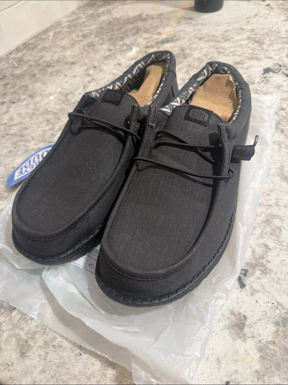 Hey Dude Black Canvas Slip-On Loafers