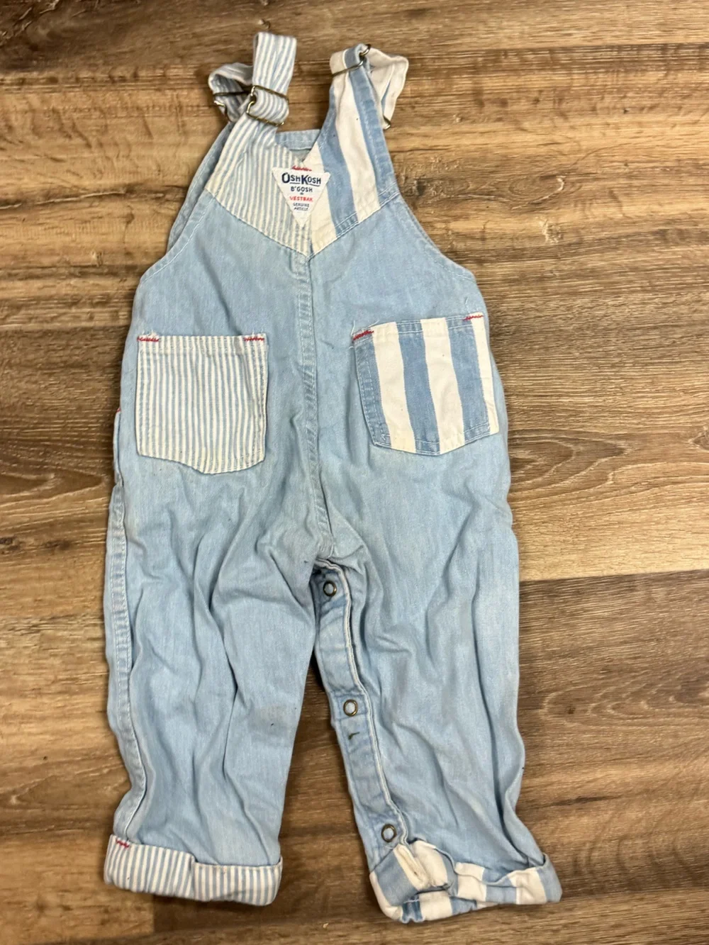 Oshkosh B’Gosh Vintage 90’s Striped Overalls Baby 18M