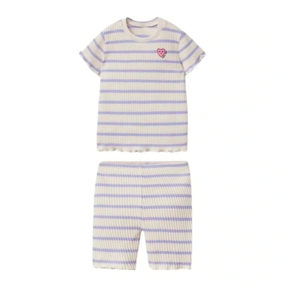 ZARA TODDLER GIRL STRIPED KNIT T-SHIRT AND SHORTS NWOT