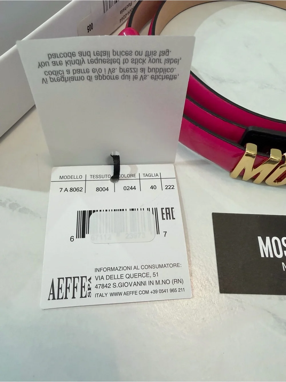 Moschino pink patent