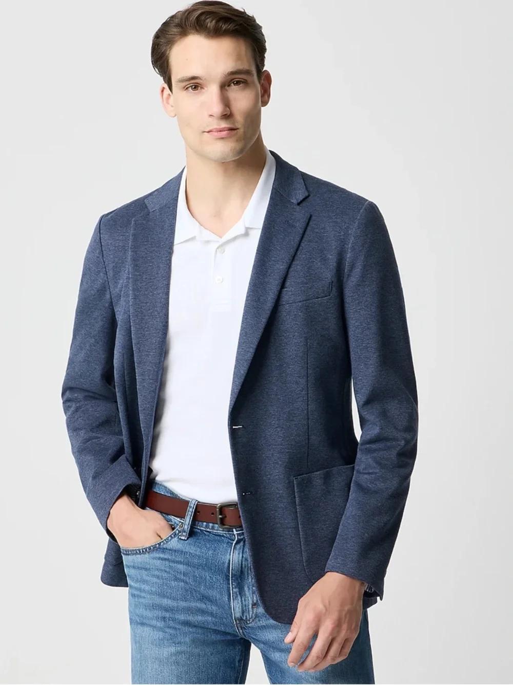 J.Crew Factory Men's 38R (M) Slim-Fit Thompson Knit Blazer in Navy Melange