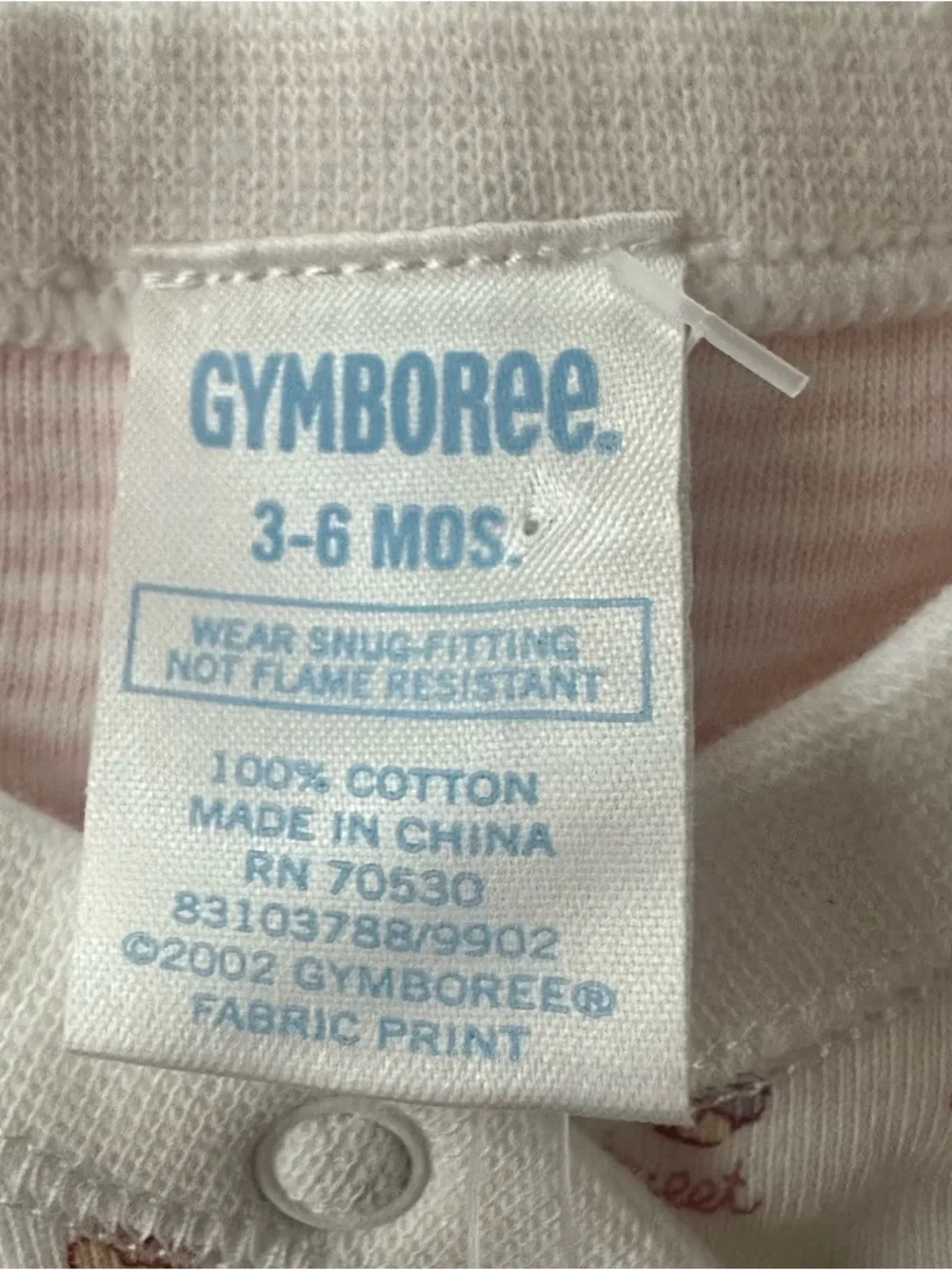 Gymboree white footie