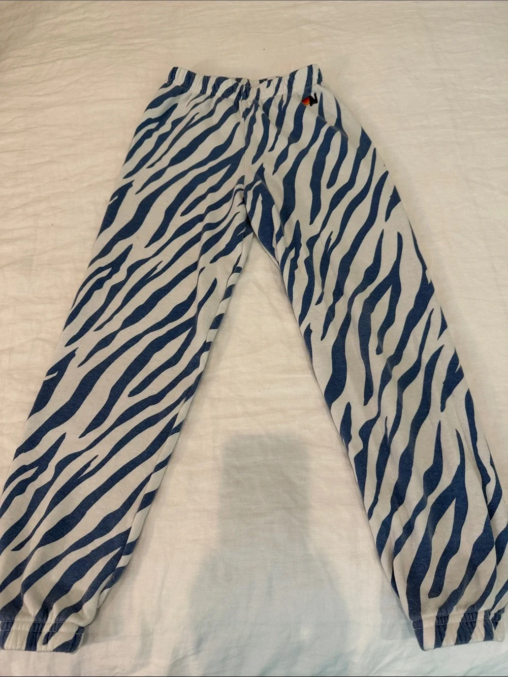 Kids Aviator Nation Blue Zebra-Print sweatpants