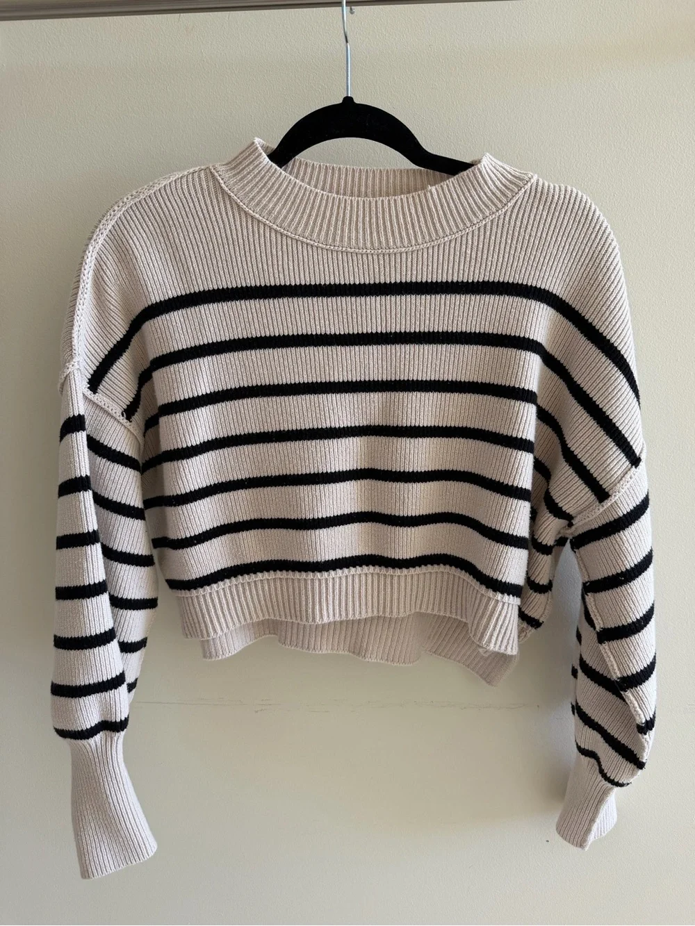 Free People Easy Street Stripe Rib Crop Sweatet