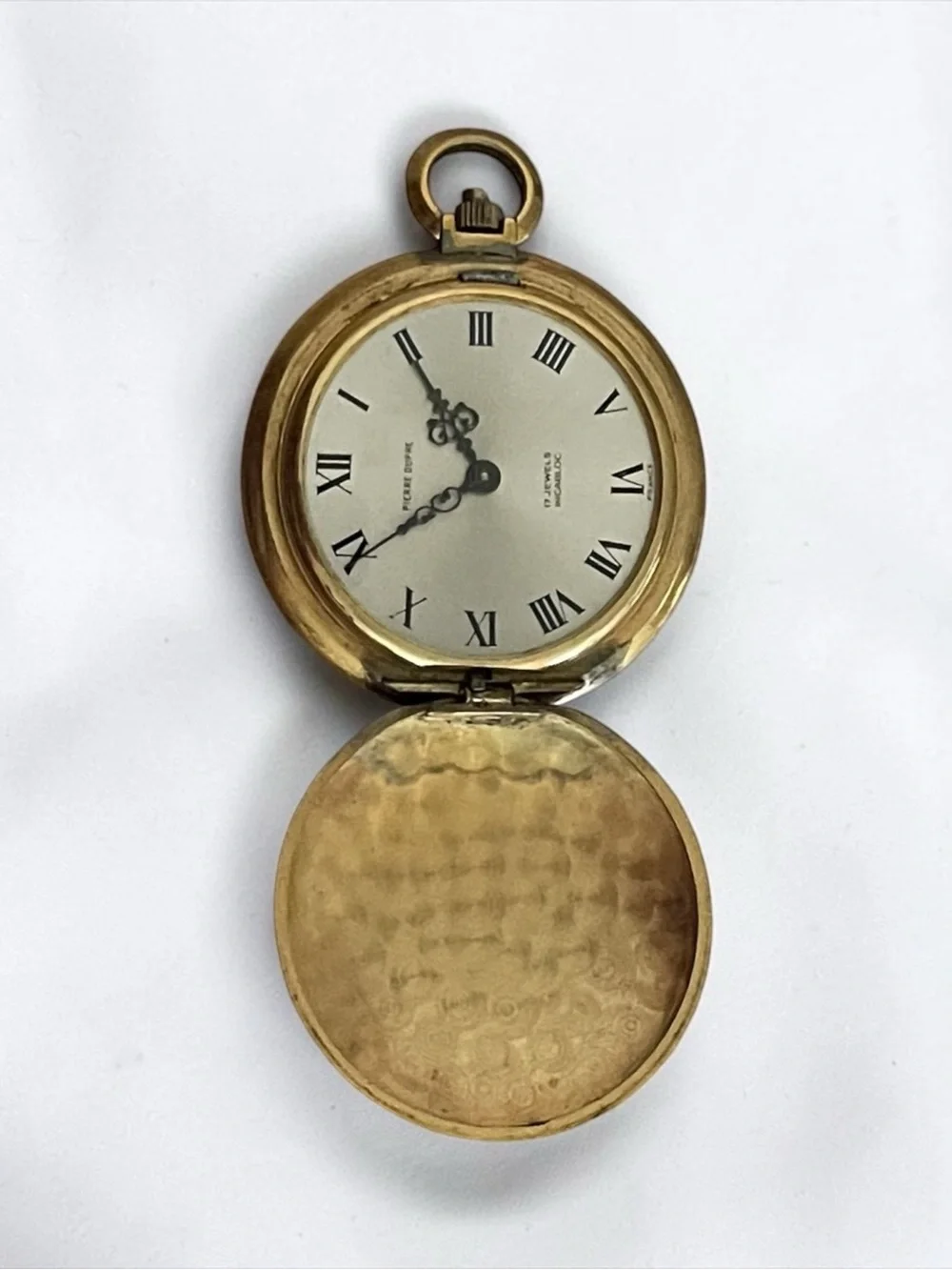Pierre Dupre 17 Jewel Gold Pocket Watch Pendant Necklace