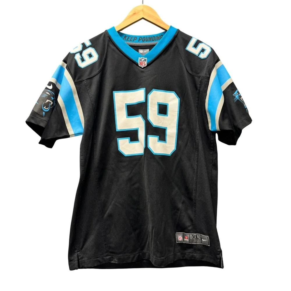 Luke Kuechly Jersey Carolina Panthers NFL Kids Youth XL Black Football #59