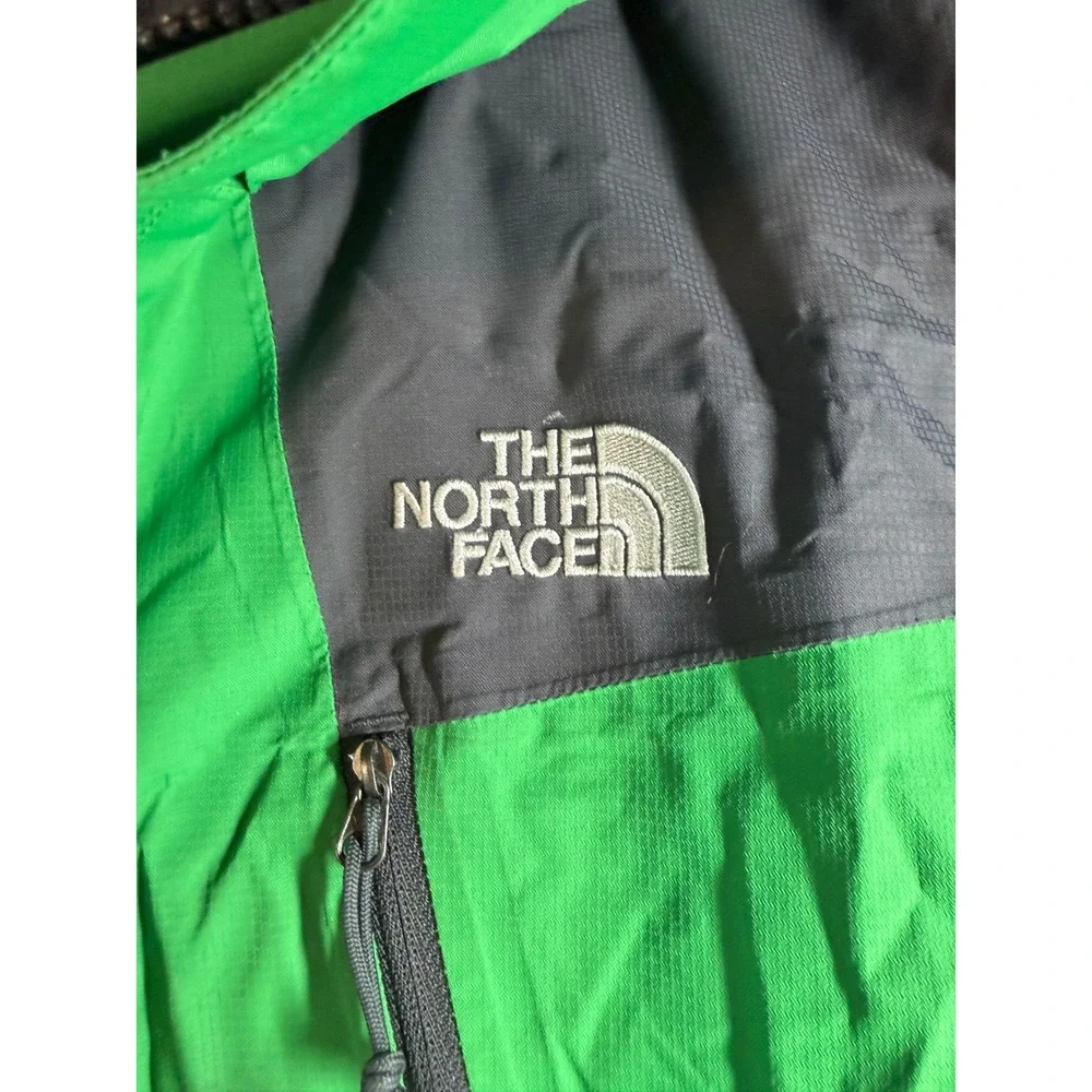 The North Face Hooded Softshell Jacket Mens L Green Grey Colorblock Zip Up