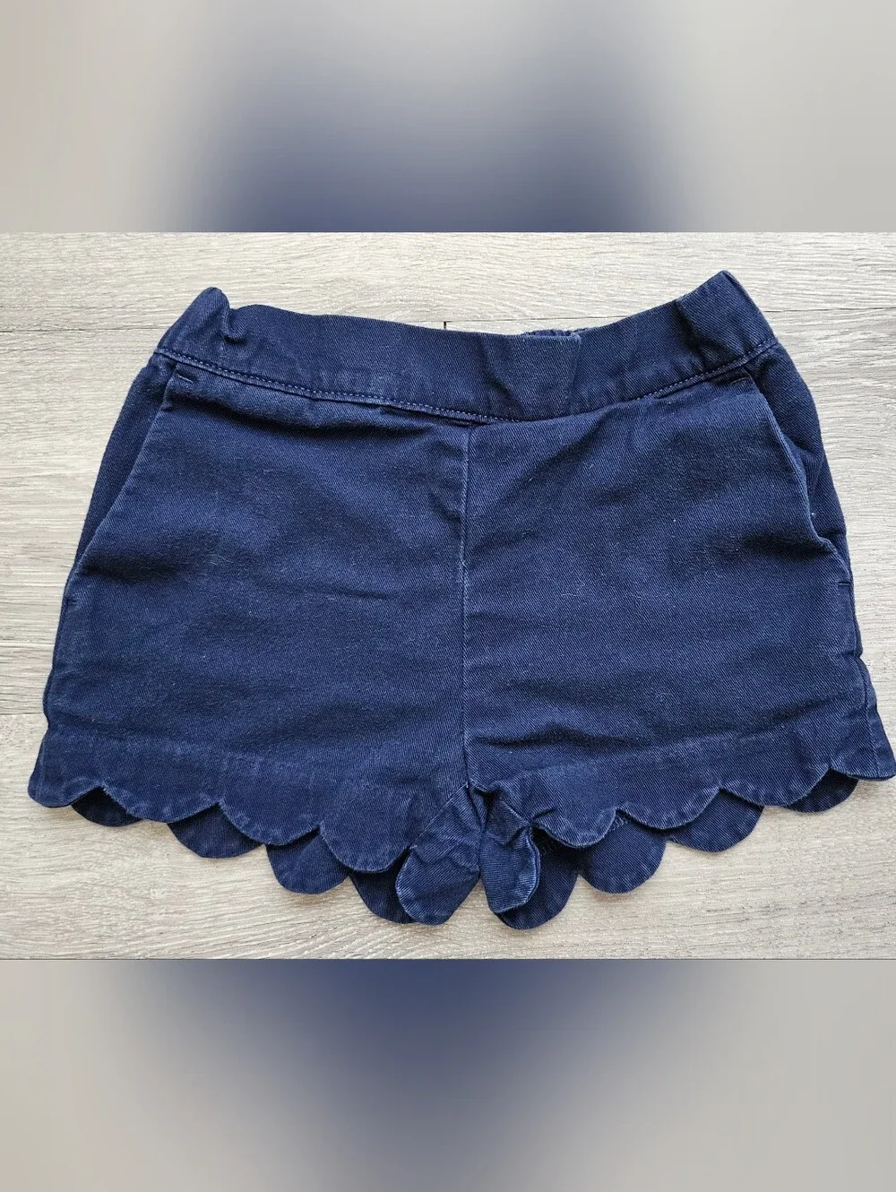 Crewcuts Girls' Navy Blue Scallop Hem Shorts Size 4