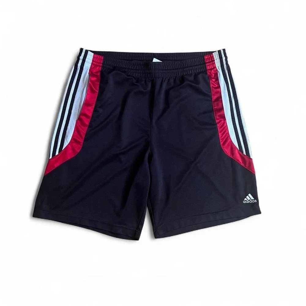 Adidas Black And Red Baggy Basketball Shorts Size Large Adam Sandler Y2K