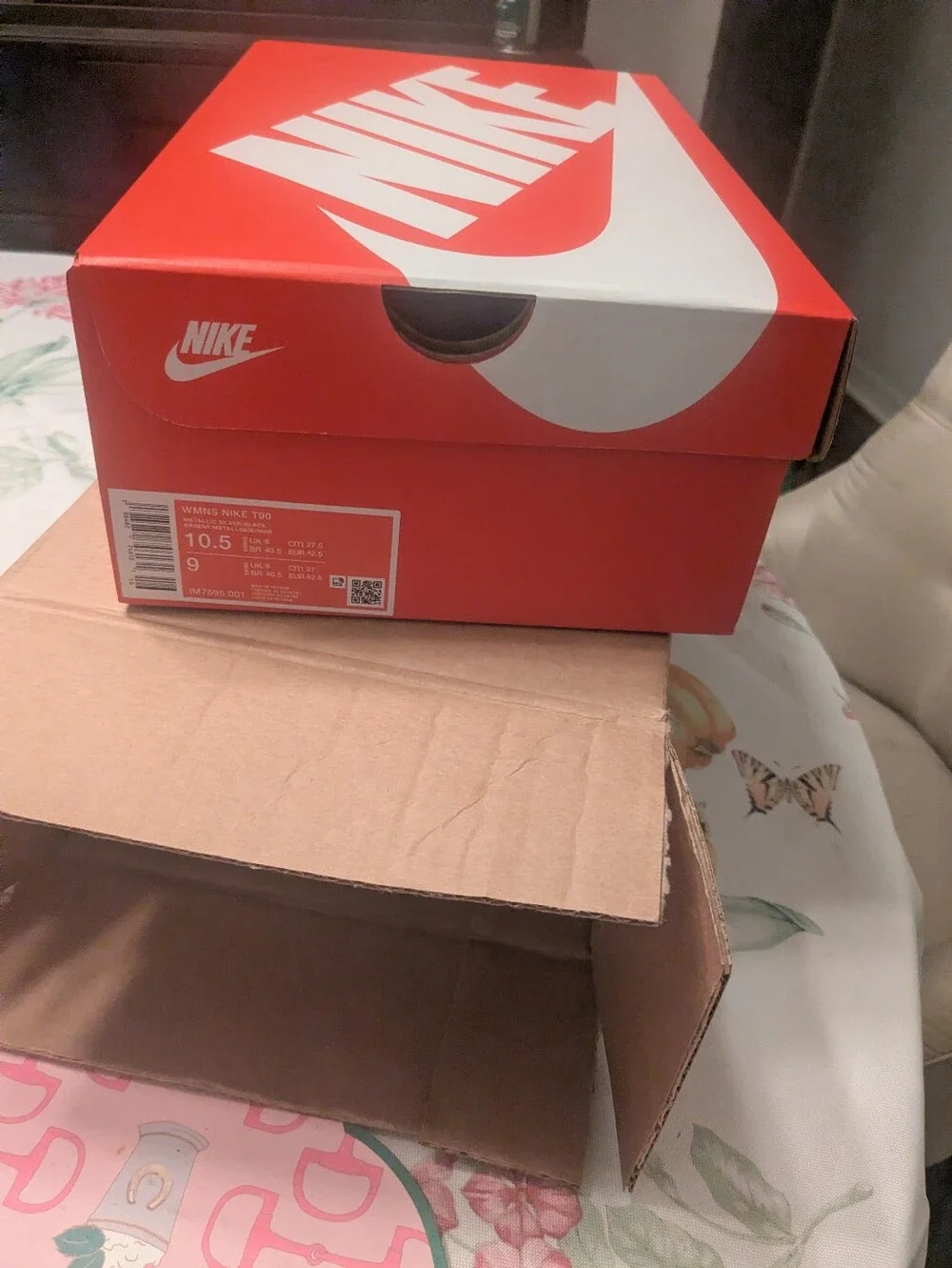 Nike Women's Silver & Red Metallic Shoes