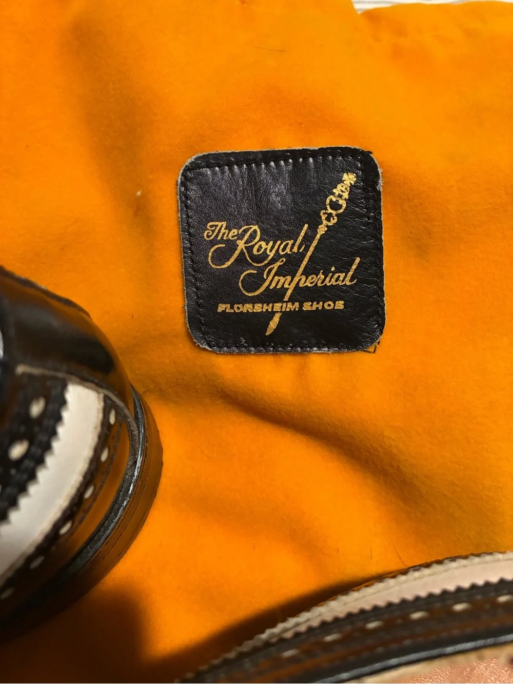Florsheim Black and White Leather Kiltie Wingtip Oxfords