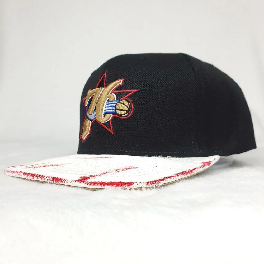 Mitchell & Ness distressed worn design