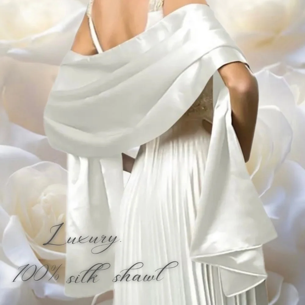 Luxury silk scarf white 100%