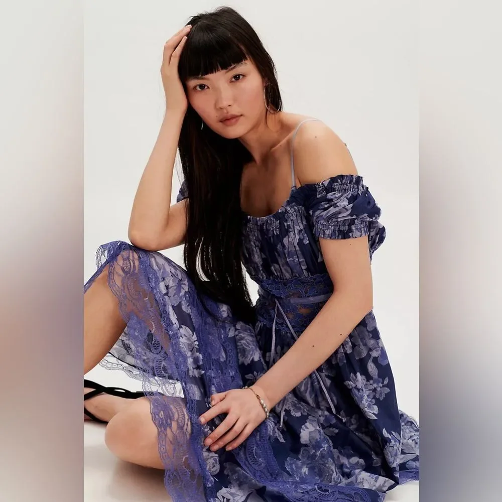 New Free People Honeysuckle Printed Midi Dress Size S