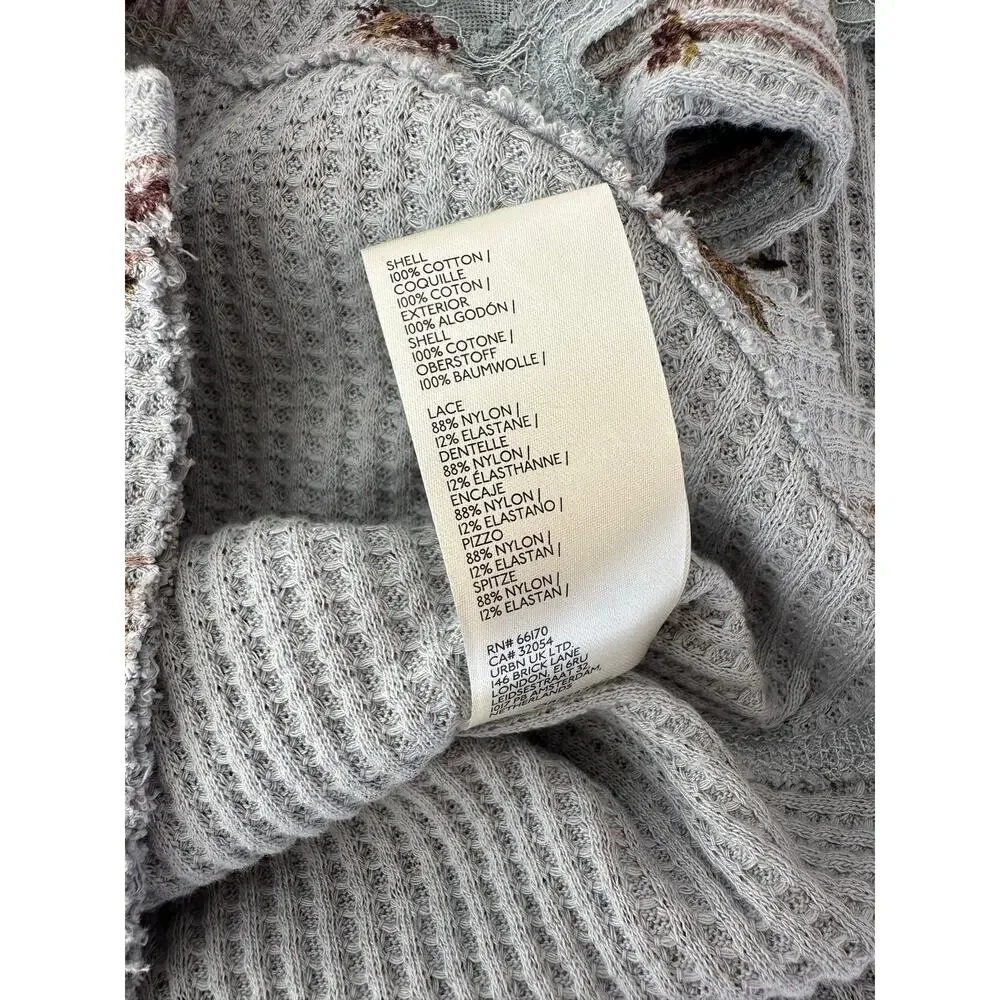 Free People Dainty Let's Party Cardi in Pearl Blue Combo Waffle Knit–NWT Size XS