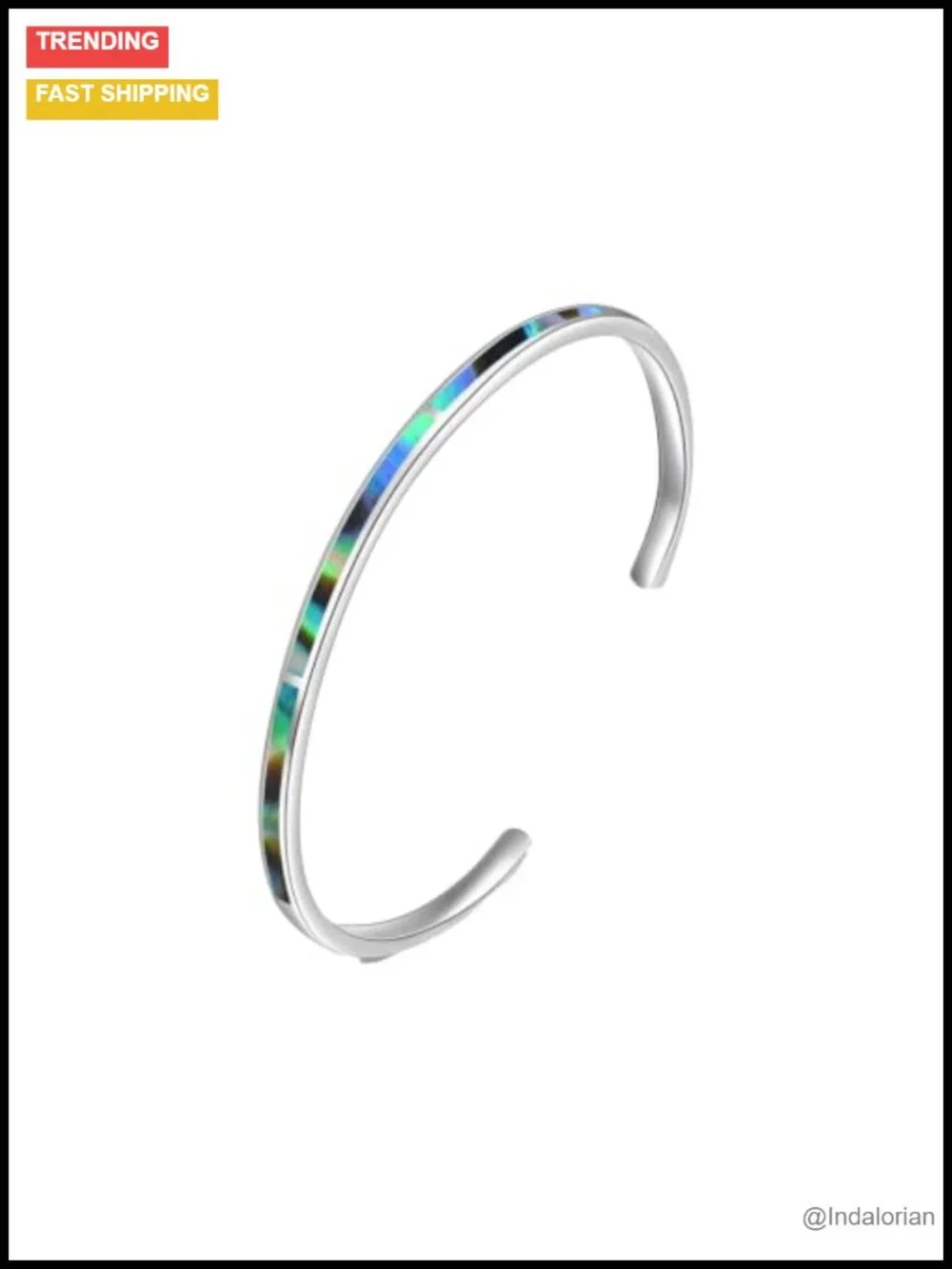 Abalone Cuff Bangle Bracelet Adjustable Opal Jewelry Gift for Women