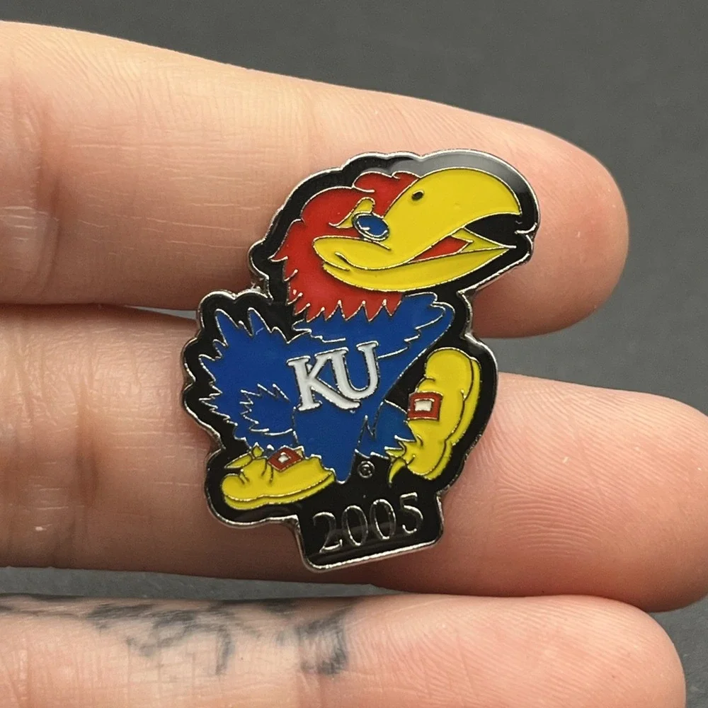 University Of Kansas KU Jayhawk Mascot 2005‎ Lapel Hat Pin