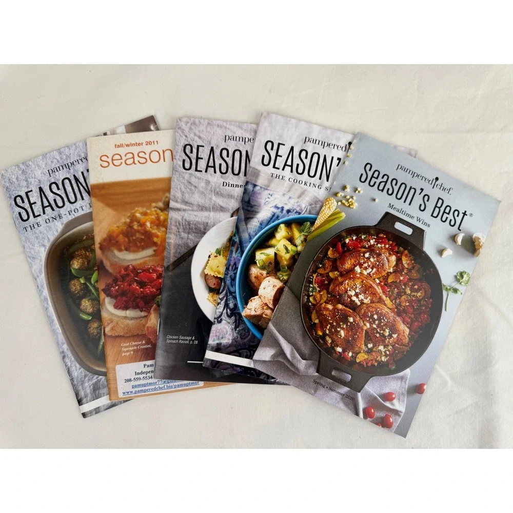 Pampered Chef Season's Best Recipe Booklets Lot of 5 Cookbooks‎ 2011-2020 Mixed