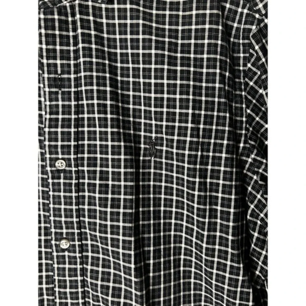 Polo Ralph Lauren Men's Long Sleeve Black And White Checkered Size Large