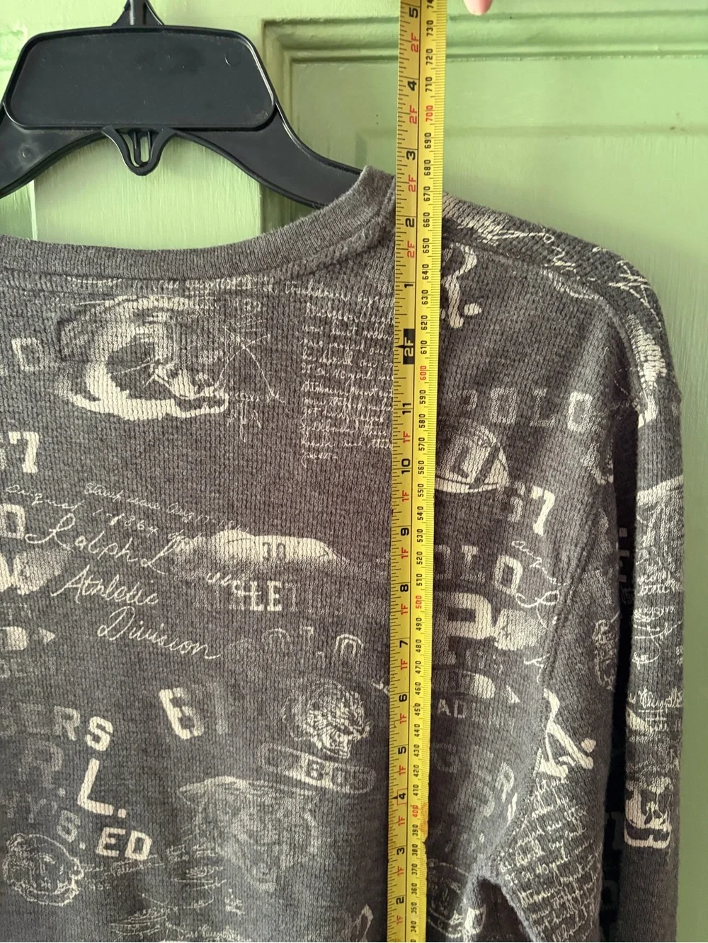 Polo Ralph Lauren collegiate Varsity Print Thermal Knit Shirt Men's medium