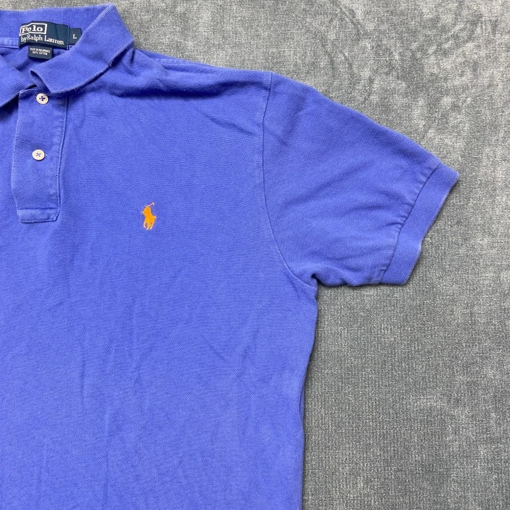 Polo By Ralph Lauren Shirt Mens L Blue Cotton Pony Logo Performance Golf Tennis