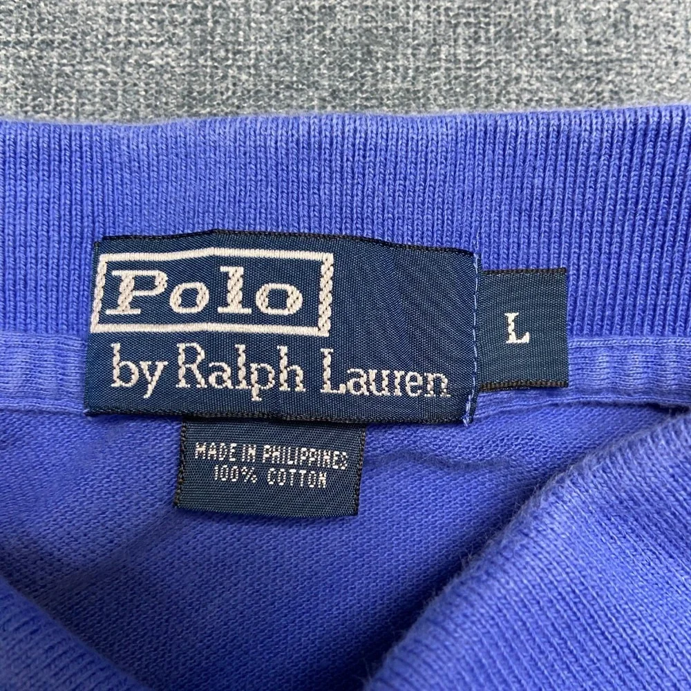 Polo By Ralph Lauren Shirt Mens L Blue Cotton Pony Logo Performance Golf Tennis