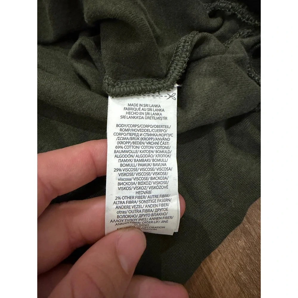 Polo Ralph Lauren Quarter Zip Pullover Mens XL Olive Green Cotton Blend Logo