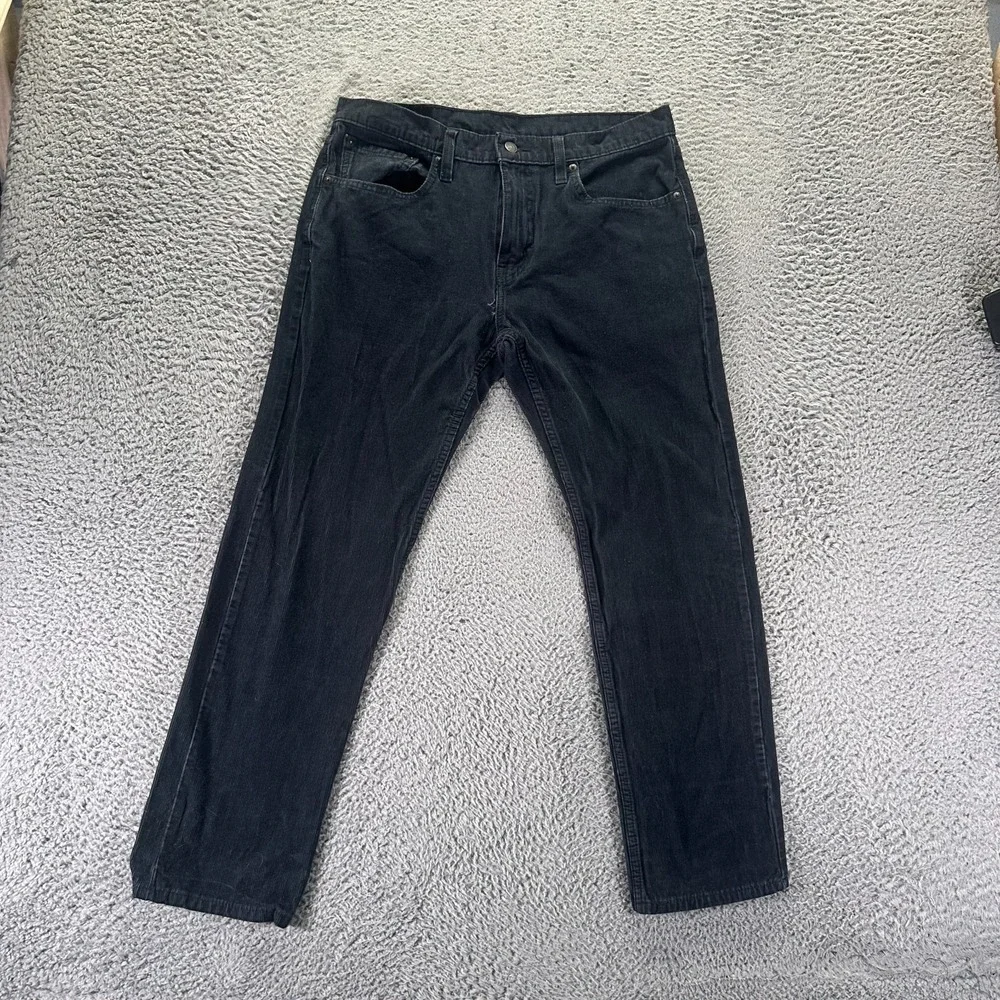 Levi's 502 Pant Mens 32x30 Black Cotton Corduroy Chino Straight Preppy Stretch