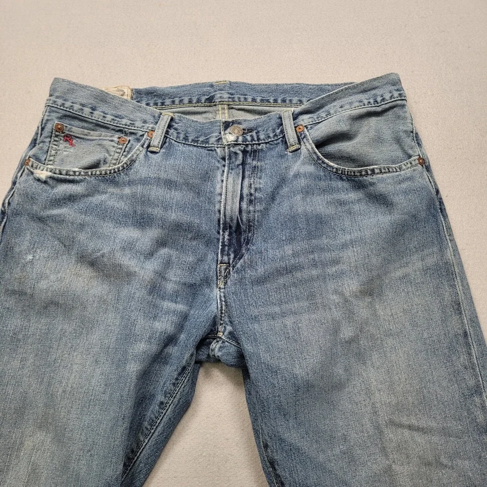 Polo Ralph Lauren Hampton Straight Blue Jeans Mens 35x32 Medium Wash Denim