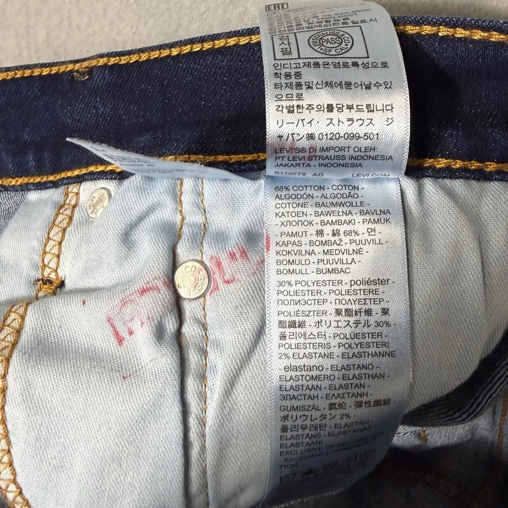 Levi's 513 Slim Straight‎ Mens Jeans 34x32 Indigo NWT Stretch 085133161