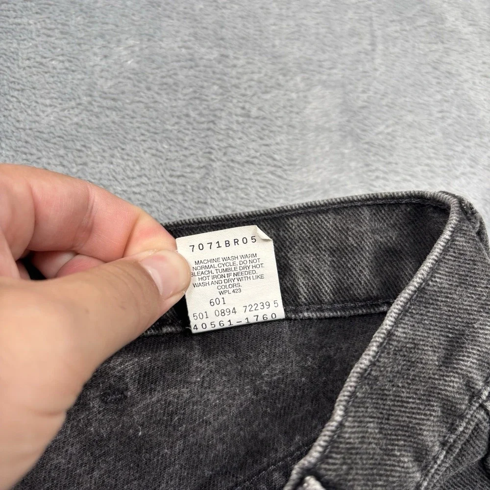 Vintage Levi's Silver Tab Baggy Jeans 90s Made In USA Black Wide Leg Denim 32x36
