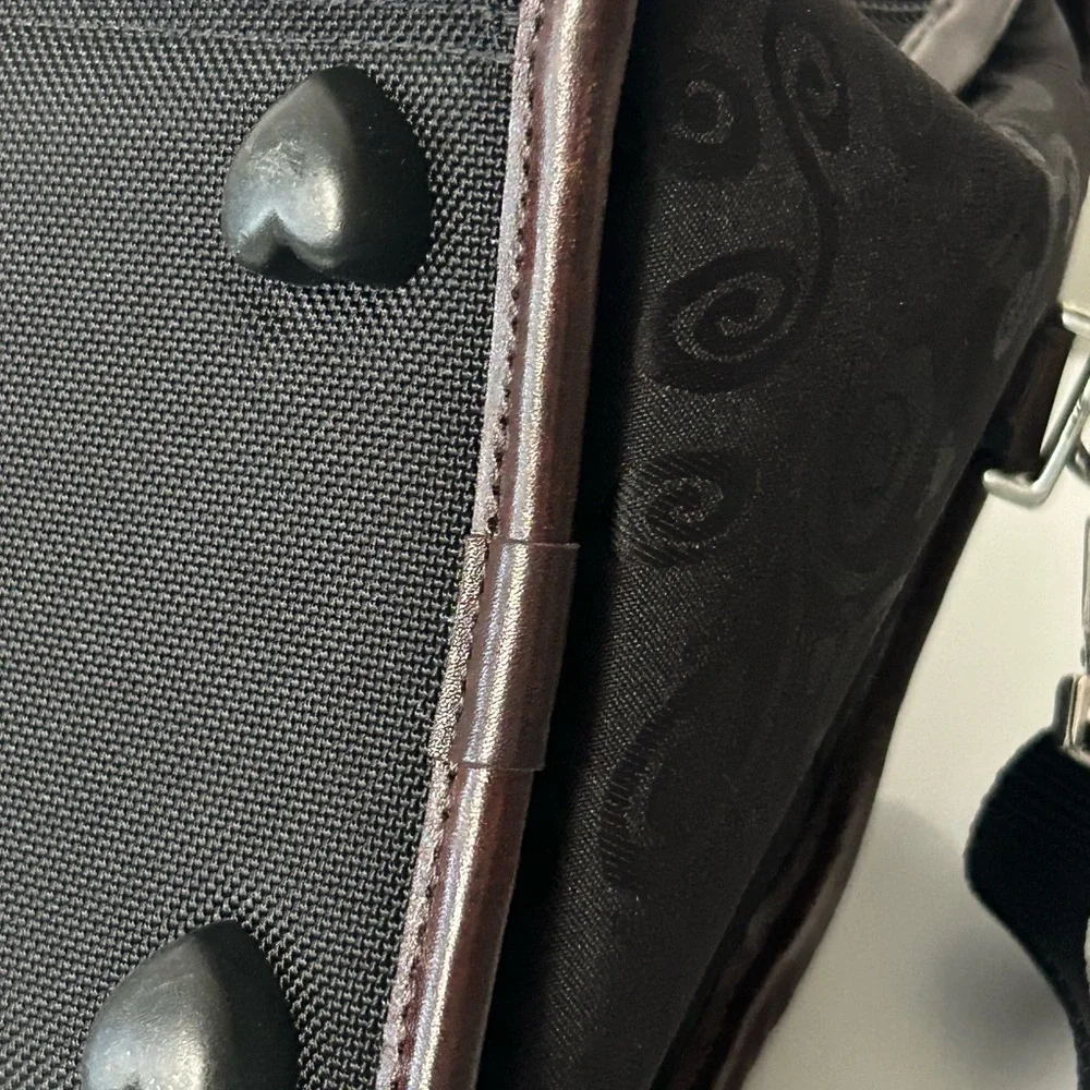 Brighton Lansky Brown Croc Embossed Leather Weekender Travel Duffle Bag