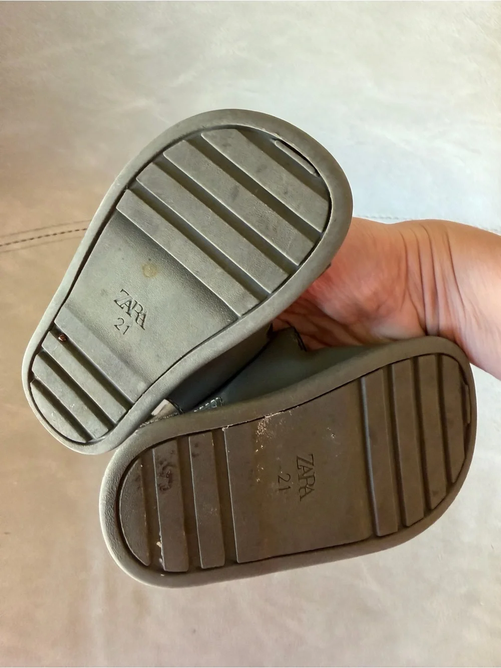 Zara Olive Green Double Buckle Kids Sandals