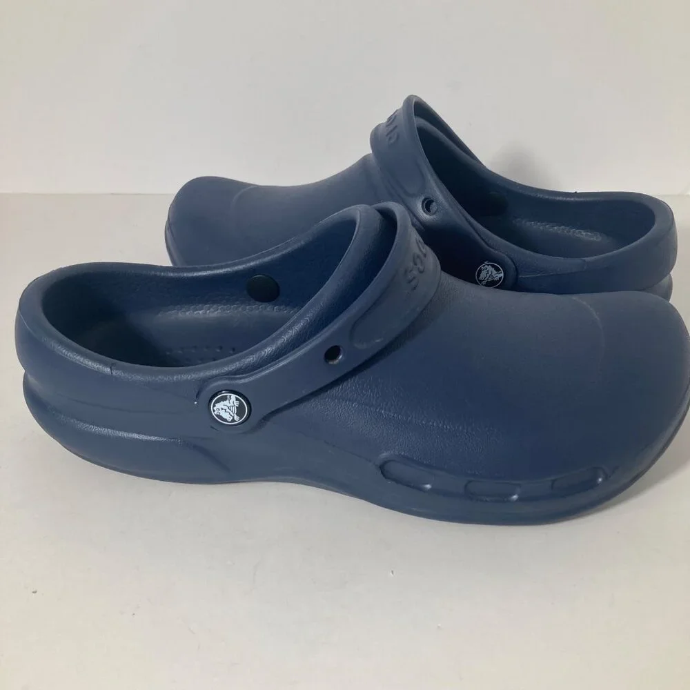 Crocs Slip Resistant Shoes W12 M10 Blue‎ Bistro Clogs