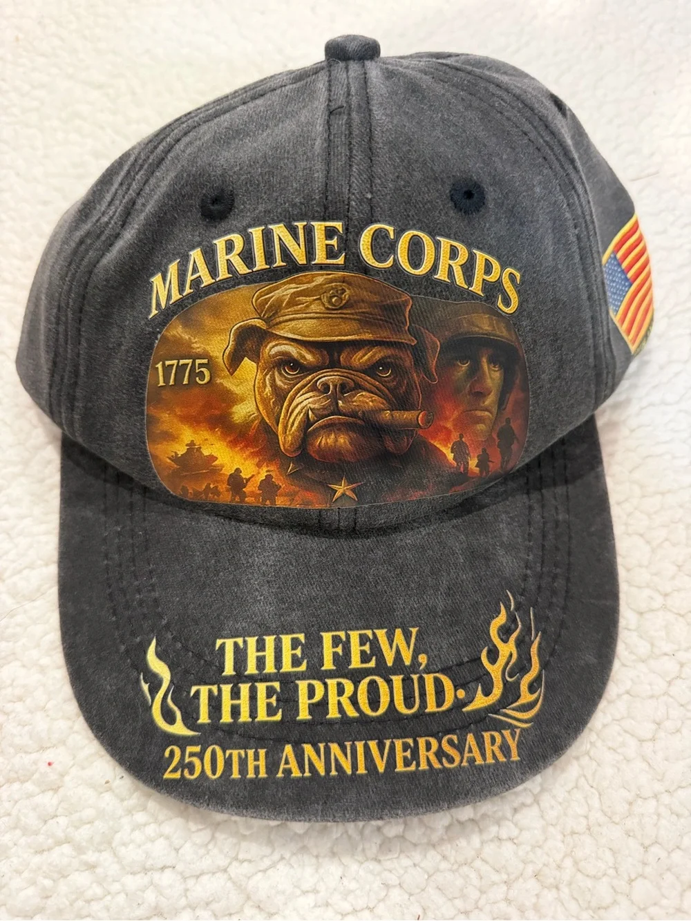 Marine Corps 250th Anniversary Cap - Gray with Gold Accent