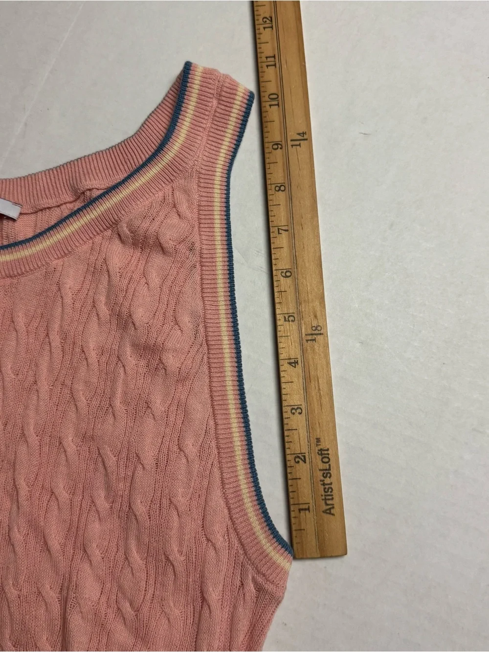 Parke & Ronen Lightweight Stretch Cable Knit Fitted Vest In Pink Size: M