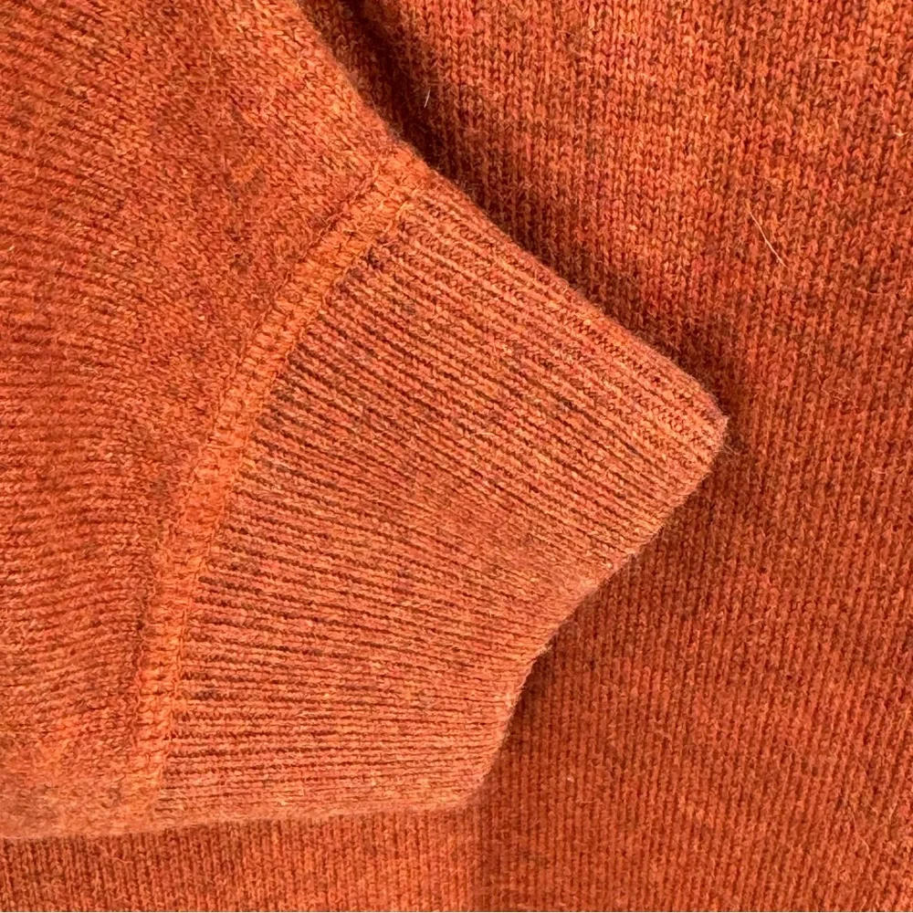 Cullen Rusty Orange Silk Cashmere Blend Knit Polo Sweater Size XL