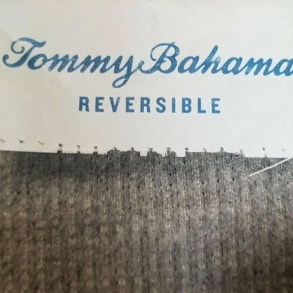 Tommy Bahama Mens Pullover Reversible Sweater Size L Minimalist 1/4 Zip Preppy