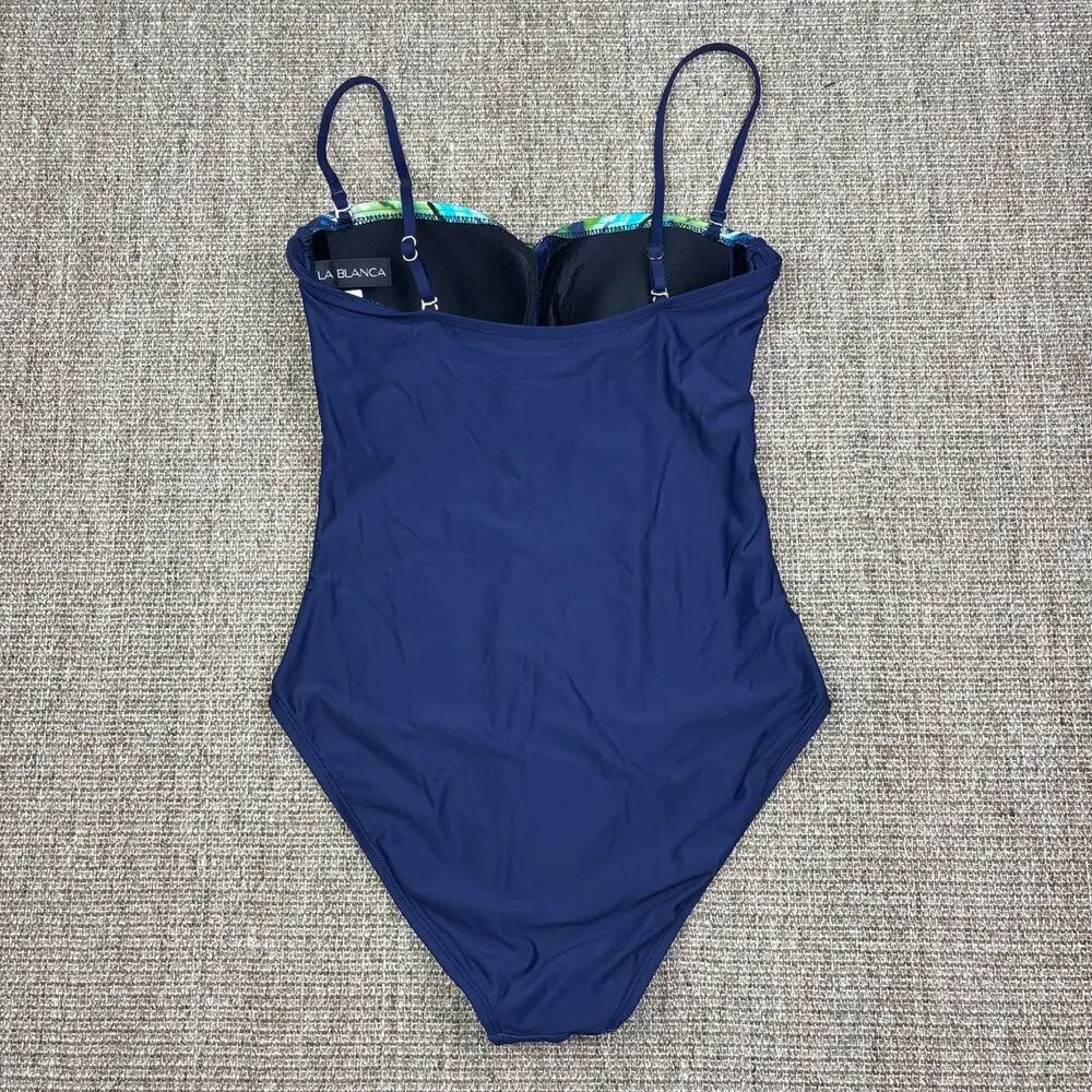 🌊 La Blanca | Size 6 | Navy Ikat Print One Piece Swimsuit