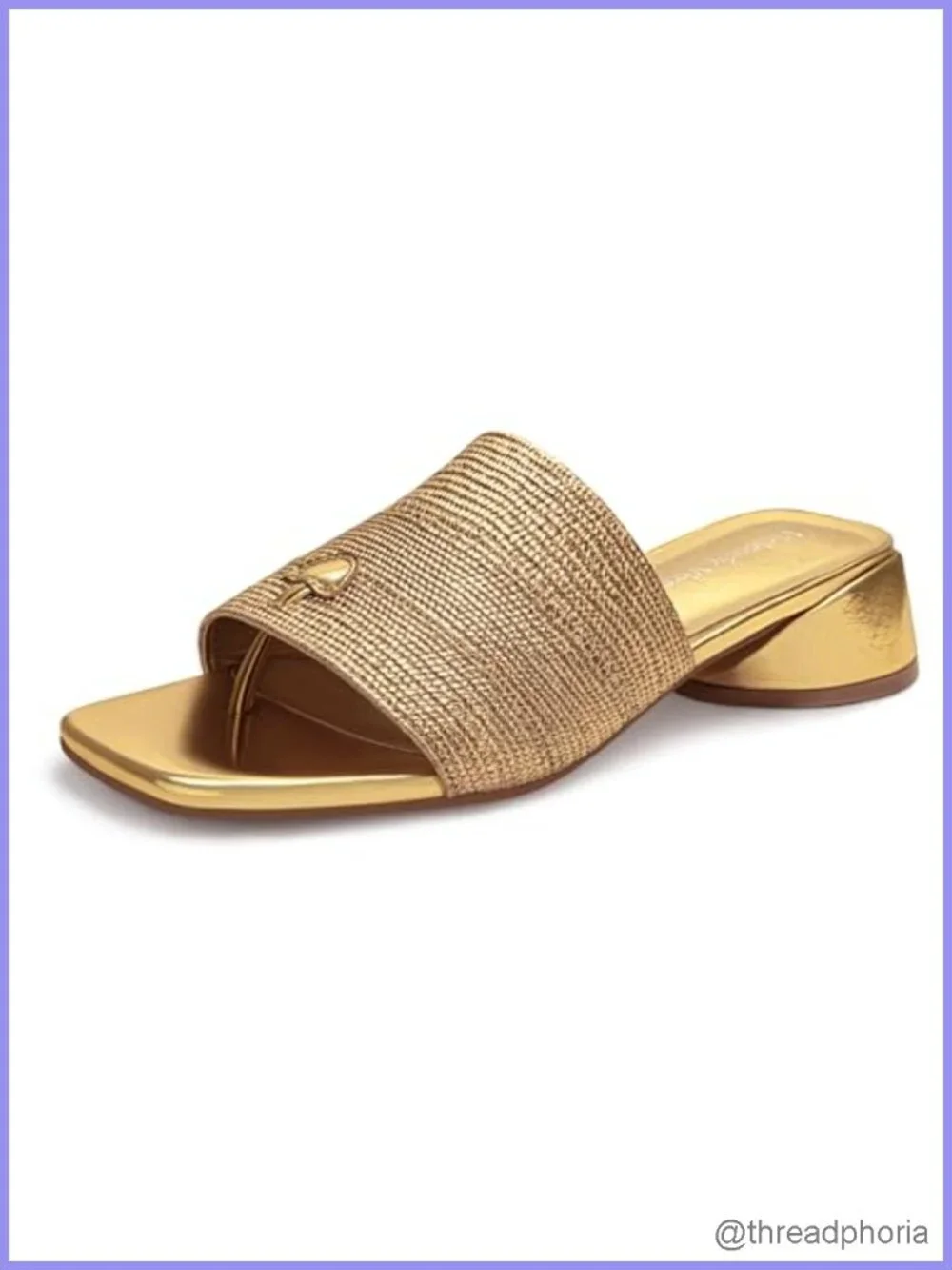 Square Open Toe Kitten Heel Slide Sandals Mules for Women 1.25